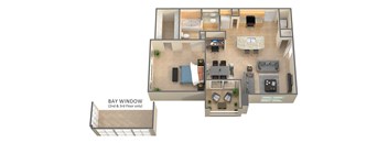 A3 Floor Plan at Ashley House, Katy, 77450
