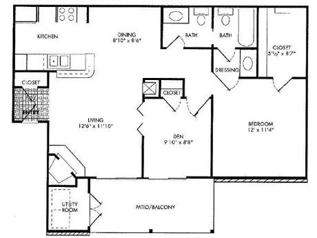 A black and white floor plan of a house with labeled rooms.