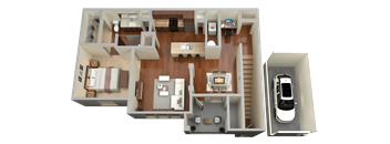 A3 - 1 Bed 1 Bath Floor Plan at Stone Lake, Grand Prairie, 75050