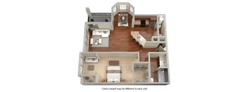 A4 - 1 Bed 1 Bath Floor Plan at Stone Lake, TX, 75050