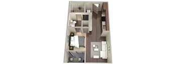 Studio 1 bath A1-A Floor Plan at Aviator West 7th, Fort Worth, Texas