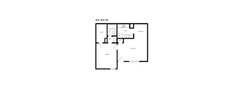 A floor plan of a two bedroom apartment.