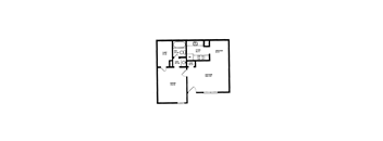 A black and white image of a floor plan for a house.