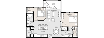 B1 Floor Plan at McCarty Commons, Texas, 78666