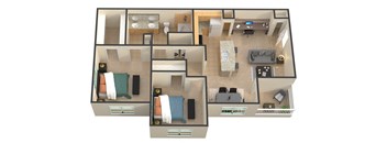 B1 Floor Plan at Ashley House, Katy, TX