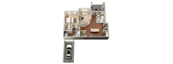 B1 - 1 Bed 1 Bath Floor Plan at Stone Lake, Grand Prairie