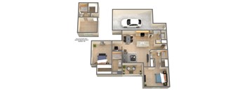 B2G Floor Plan at Ashley House, Katy, TX, 77450