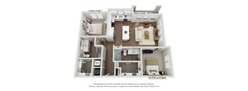 B2 floor plan at Kessler, Fort Worth, TX