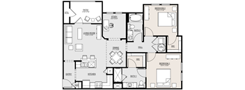 B3 Floor Plan at McCarty Commons, San Marcos, TX