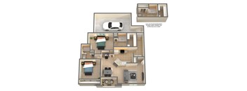 B3G Floor Plan at Ashley House, Texas, 77450
