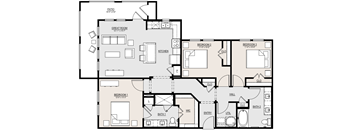 C1 Floor Plan at McCarty Commons, San Marcos, Texas