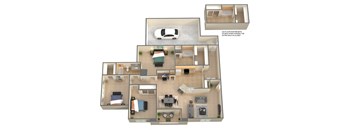 C1G Floor Plan at Ashley House, Katy, TX, 77450
