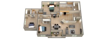 C1 Floor Plan at Ashley House, Katy, 77450