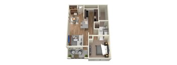 A1 Floor Plan at Heights West 11th, Houston, Texas