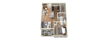 A2 Floor Plan at Heights West 11th, Houston, 77008