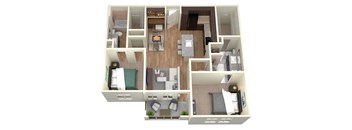 B2 Floor Plan at Heights West 11th, Texas, 77008