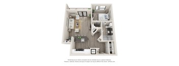 A2C Floor Plan at Durham Heights, Houston, TX, 77008