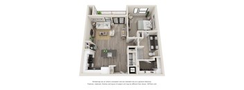A3B Floor Plan at Durham Heights, Houston, Texas