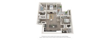 B3C Floor Plan at Durham Heights, Texas, 77008