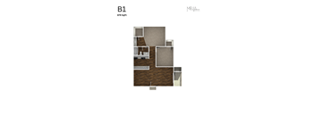 B1 - 2 Bed 1 Bath Floor Plan at Melia, San Antonio, 78229