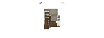 B2 - 2 Bed 2 Bath Floor Plan at Melia, San Antonio