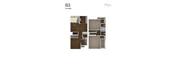 B3 - 2 Bed 2.5 Bath Floor Plan at Melia, TX, 78229