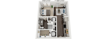 S1 Studio Floorplan at Park Hill, Dallas