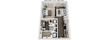 S3 Studio Floorplan at Park Hill, Dallas, TX, Texas, 75211