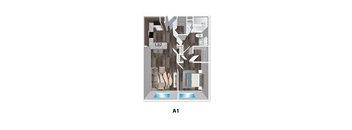 A1 Floorplan1 at Republic at Alamo Heights, San Antonio, Texas