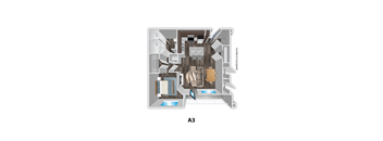 A3 Floorplan1 at Republic at Alamo Heights, San Antonio, TX, 78209