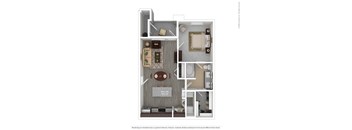 1 bed 1 bath A1 Floor Plan at Seville at Clay Crossing, Katy, TX