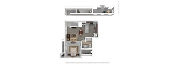 1 bed 1 bath A3 Floor Plan at Seville at Clay Crossing, Texas