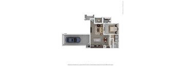 1 bed 1 bath A4 Floor Plan at Seville at Clay Crossing, Katy