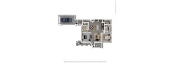 2 bed 2 bath B3 Floor Plan at Seville at Clay Crossing, Katy