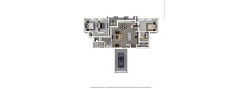 3 bed 2 bath C1 Floor Plan at Seville at Clay Crossing, Katy, 77449