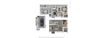 3 bed 2 bath C4 Floor Plan at Seville at Clay Crossing, Texas, 77449