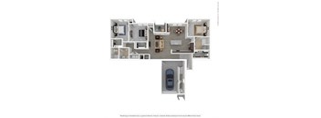 3 bed 2 bath C6 Floor Plan at Seville at Clay Crossing, Katy, Texas