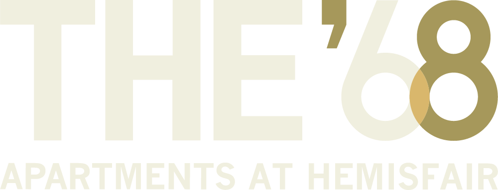The image is about the apartments at Hemisfair.