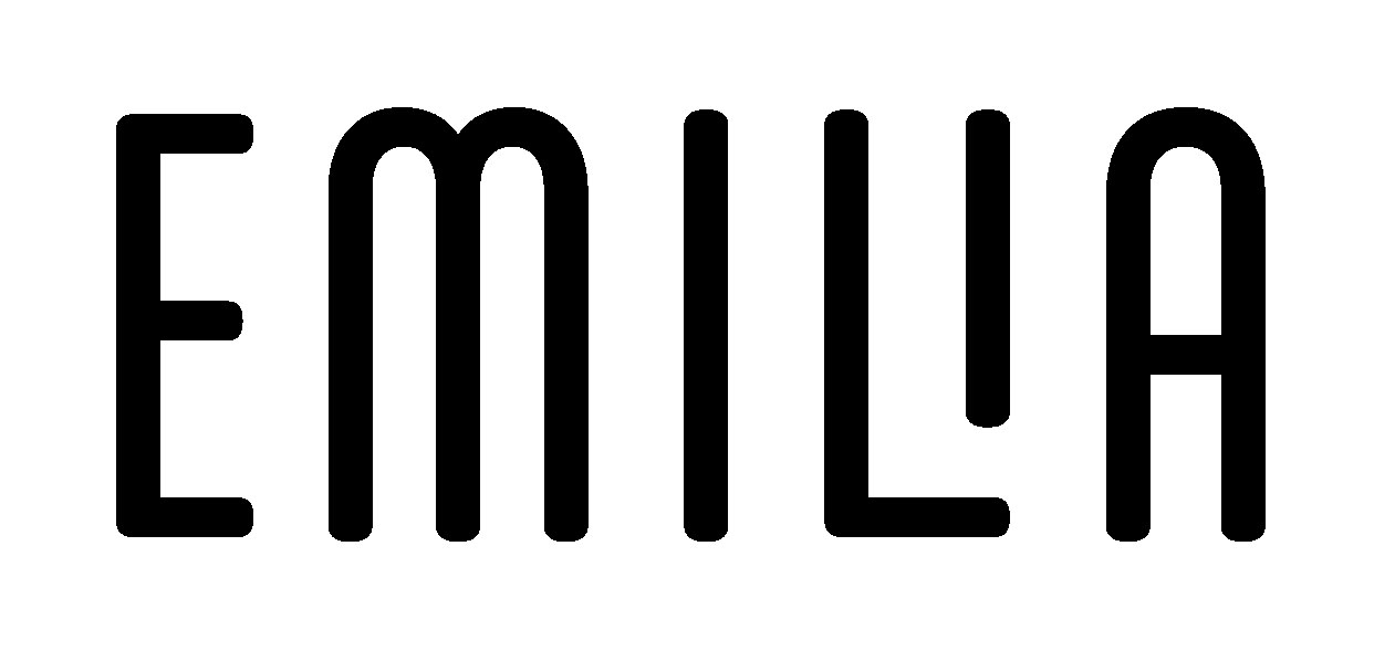 The image features the word "EMILIA" in bold, black letters.