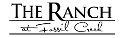 The image shows a text logo with the words "THE RANCH" in large letters.