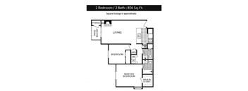 a floor plan of a house with a bedroom and a living room