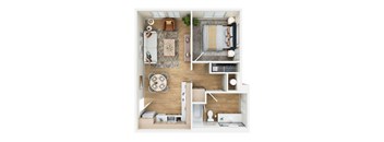 1 bed 1 bath Floor Plan at Terracina at Wildhawk, Sacramento, CA, 95829
