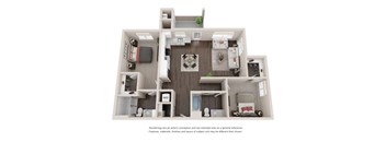 B3 Floor Plan at Aurora Apartments, Gold River, CA, 95670