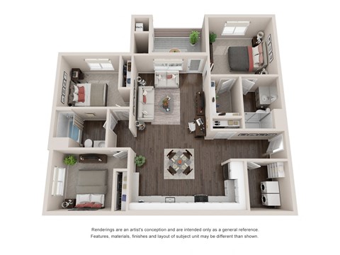 C1 Floor Plan at Aurora Apartments, Gold River