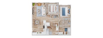 Unit 2A Floor Plan at The Crawford Apartments, California