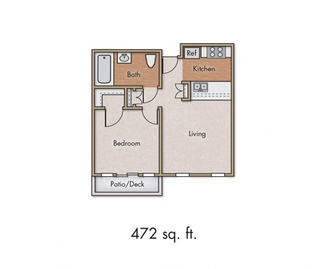 Huntington Plaza 2 bedroom 472 square feet