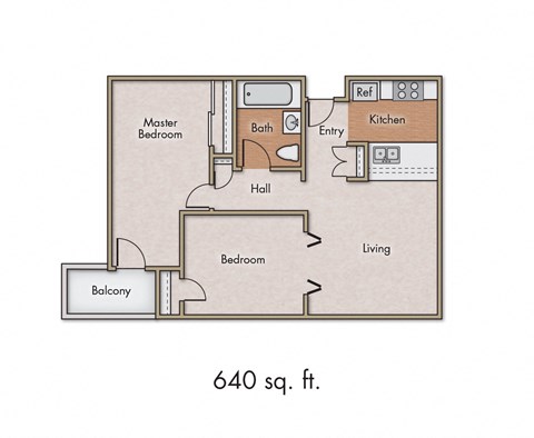 Huntington Plaza 2 bedroom 640 square feet