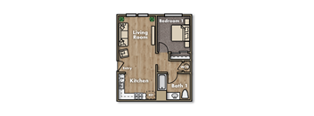 Terracina at the Dunes 1-bedroom floor plan