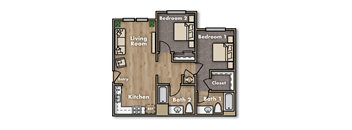 Terracina at The Dunes 2-bedroom 2-bathroom floor plan