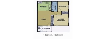 The Reserve at Napa, Napa, CA 2 bedroom 1 bathroom 2D floorplan